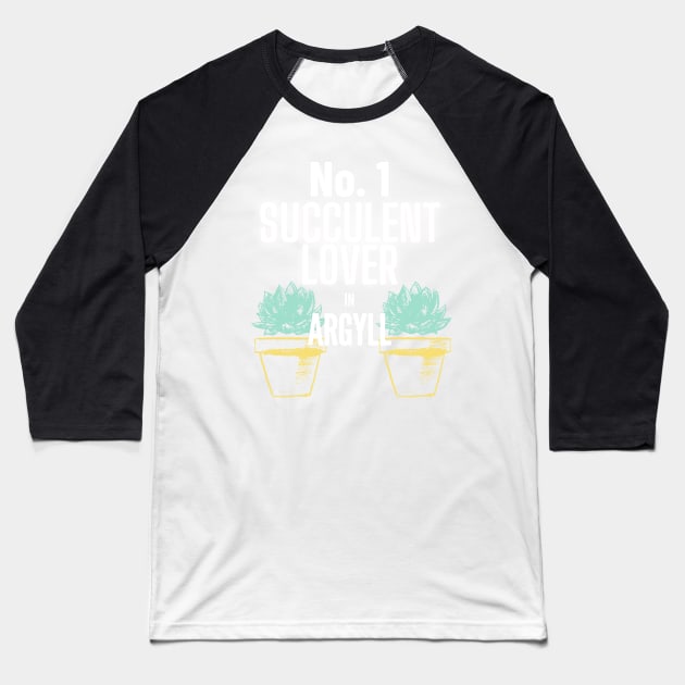 No.1 Succulent Lover In Argyll Baseball T-Shirt by The Bralton Company